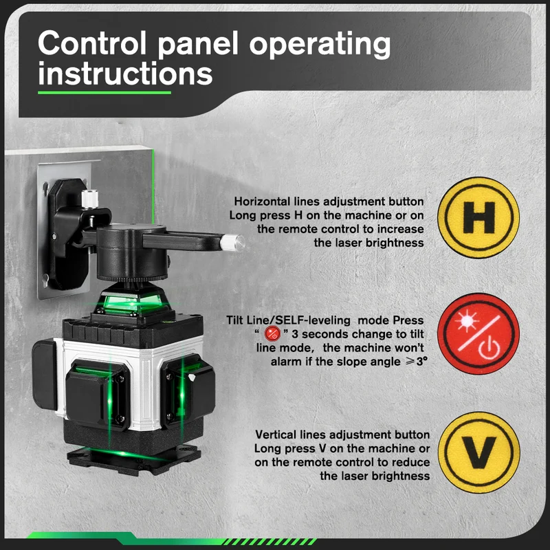 ONEVAN LK-804 Pro 16-Line 4D Green Laser Level | Self-Leveling | 360° Swivel Head with Tripod