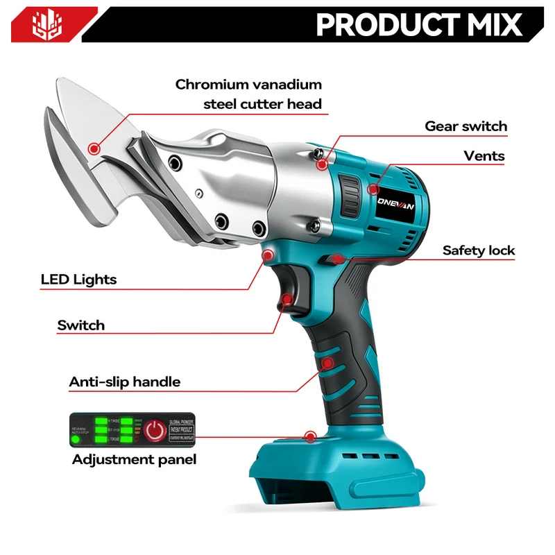 ONEVAN Cordless Electric Metal Shear | For Makita 18V Battery