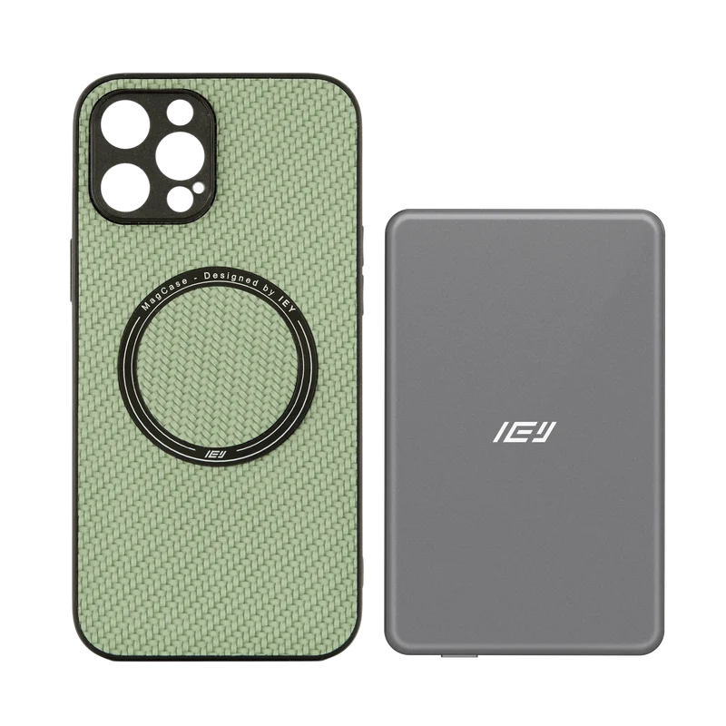Combo MagSafe – Funda Carbon & Batería Inalámbrica Ultrafina 5000 mAh