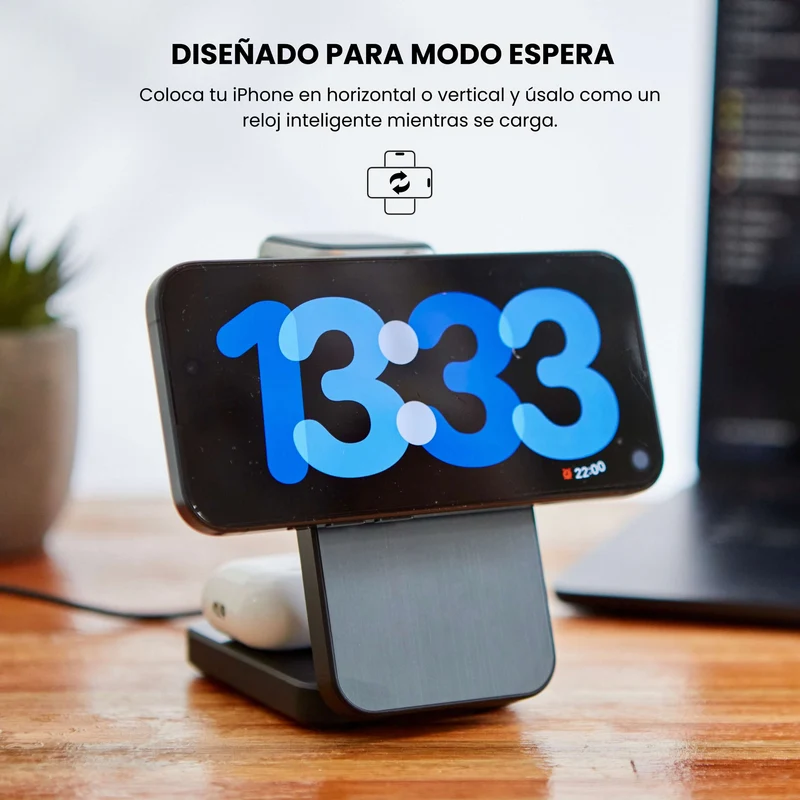 Combo MagSafe – Funda Transparente & Estación de Carga 3 en 1 Plegable
