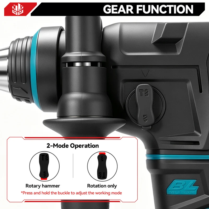 ONEVAN 24mm Brushless Rotary Hammer Drill - Concrete & Wood Drilling | For Makita 18V Battery