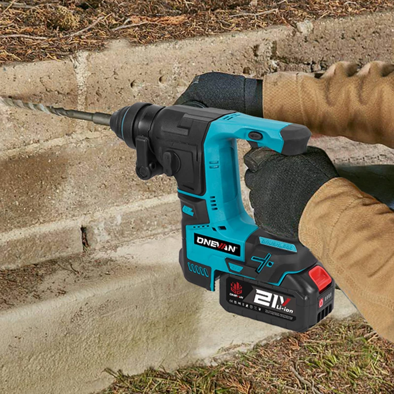 ONEVAN 24mm Brushless Rotary Hammer Drill - Concrete & Wood Drilling | For Makita 18V Battery