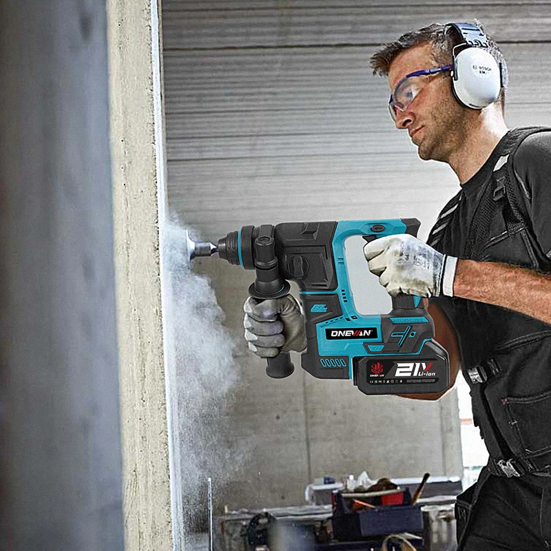 ONEVAN 24mm Brushless Rotary Hammer Drill - Concrete & Wood Drilling | For Makita 18V Battery