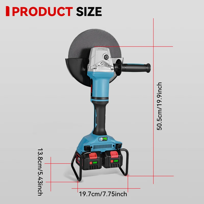 ONEVAN 180mm Brushless Cordless Angle Grinder 3 Gears | For Makita 21V Battery