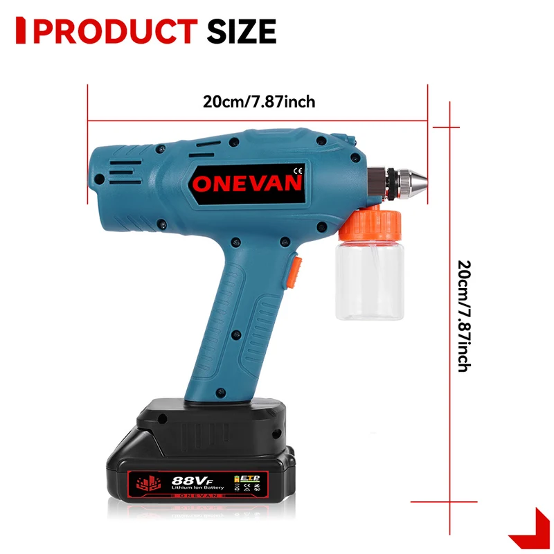 ONEVAN Mini Electric Cordless Paint Spray Gun | For Makita 18V Battery