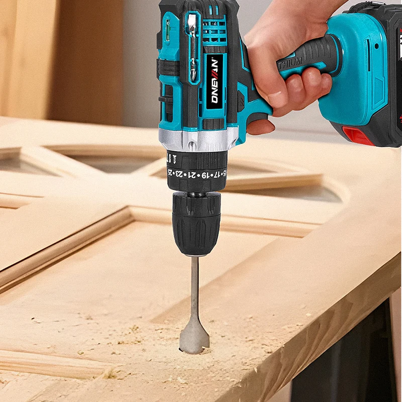 ONEVAN 0.8-10mm Cordless Impact Drill Electric Screwdriver Set With 24/34 Accessories | For Makita 18V Battery