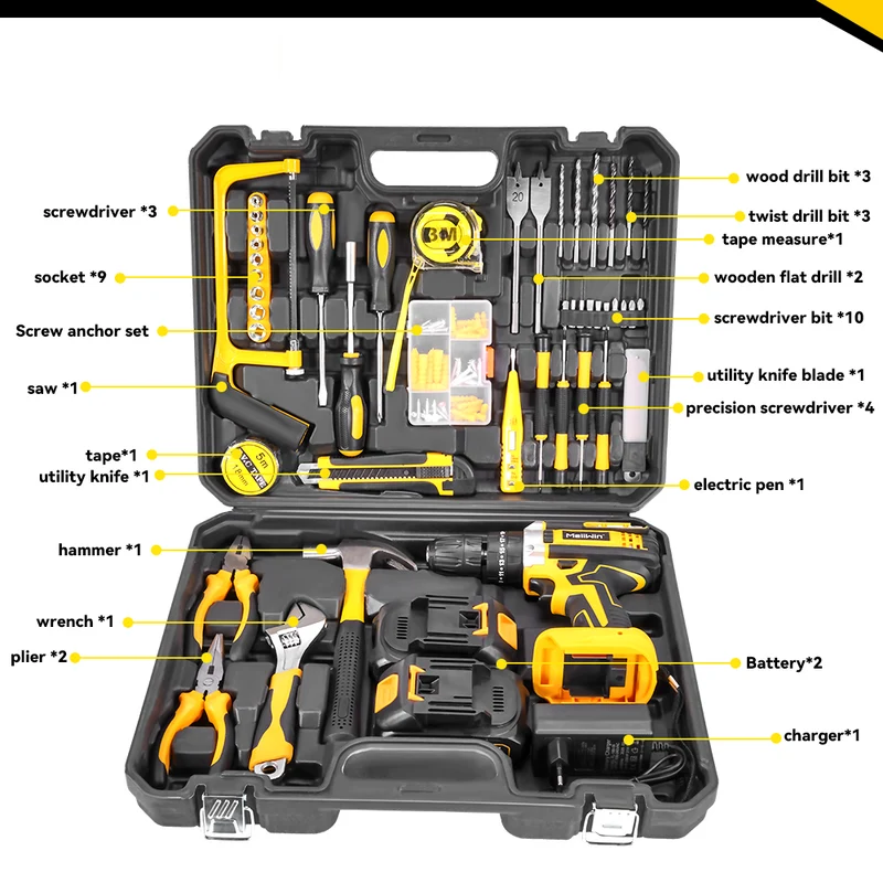 ONEVAN Brushless Cordless Impact Drill Set With 45 Accessories | For Makita 18V Battery