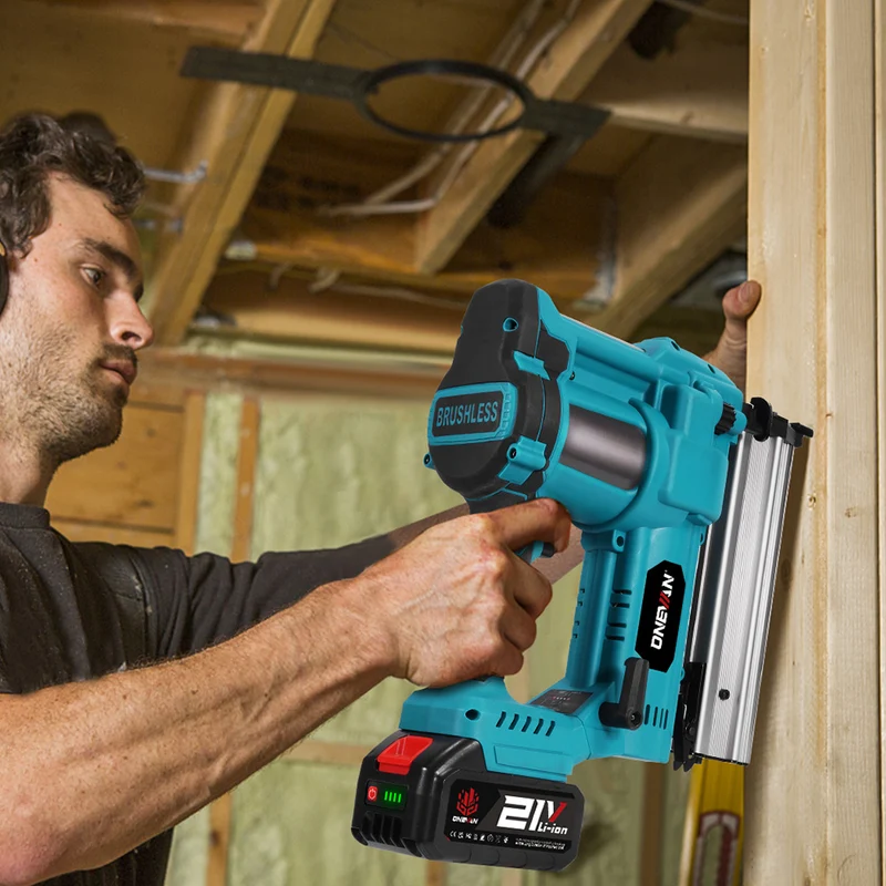 ONEVAN Cordless 2 IN 1 Brushless Brad Nailer & Stapler | For Makita 18V Battery