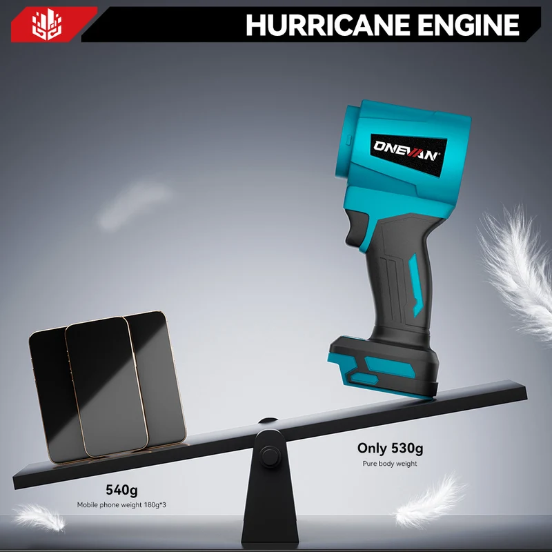 ONEVAN Brushless Ducted Turbo Fan Cordless High-Pressure Snow Blower | For Makita 18V Battery