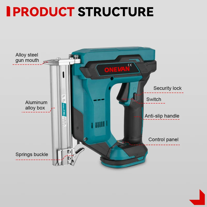 ONEVAN F30G Cordless Brushless Electric Nail Guns | For Makita 18V Battery