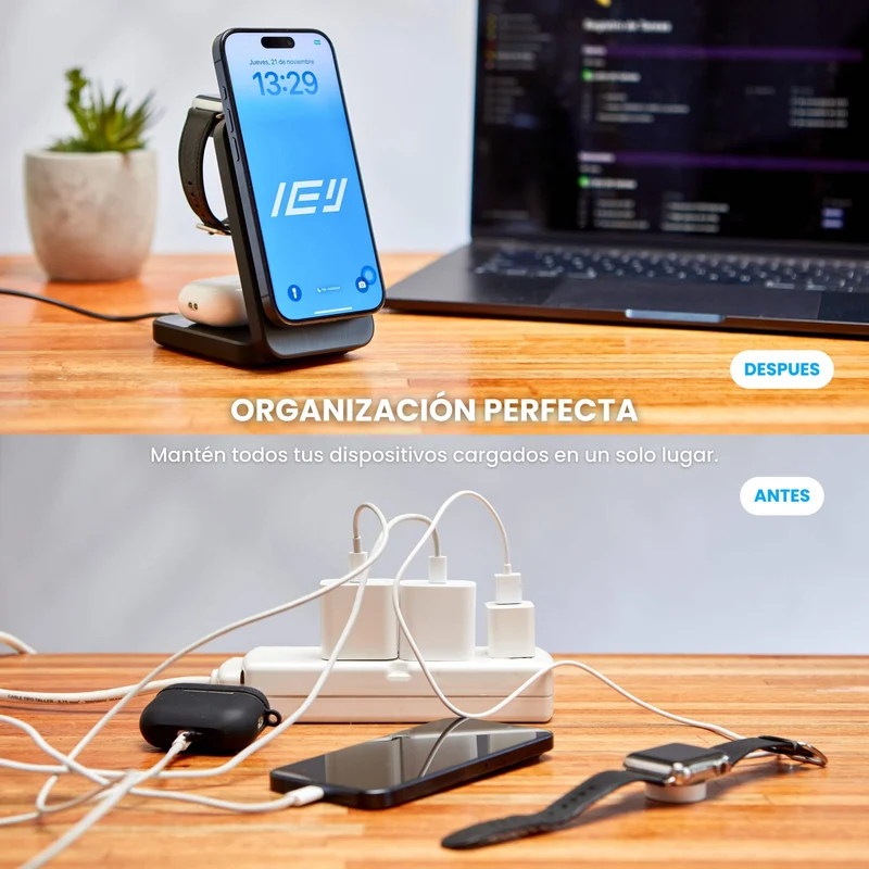 MagCharger - Cargador Inalámbrico Plegable 3 en 1