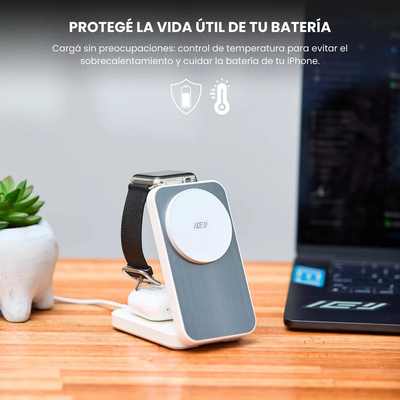 MagCharger - Cargador Inalámbrico Plegable 3 en 1