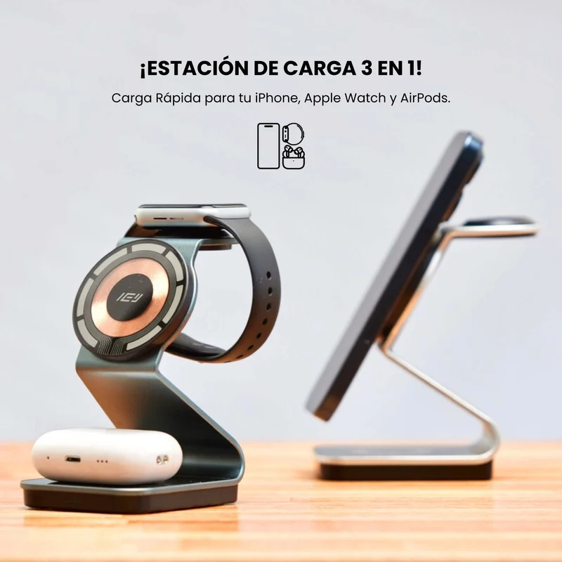 MagCharger - Estación de Carga Inalámbrica 3 en 1