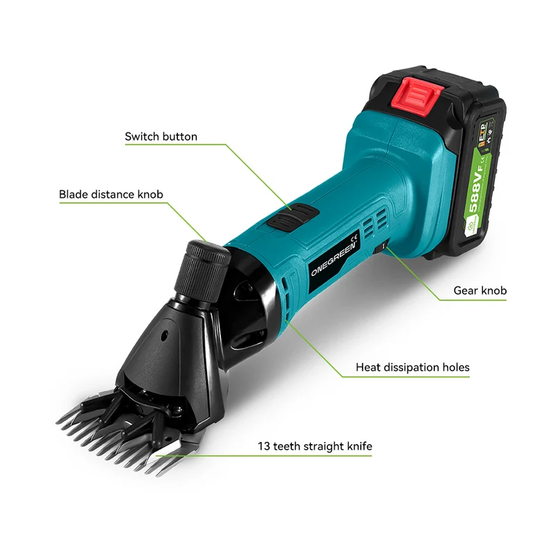 ONEVAN Cordless 6 Speed 13 Teeth Sheep Shears | For Makita 18V Battery