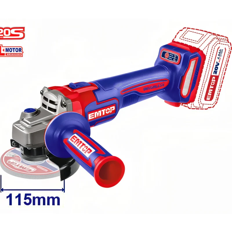 Amoladora Inalámbrica EMTOP ProCut 20V Brushless