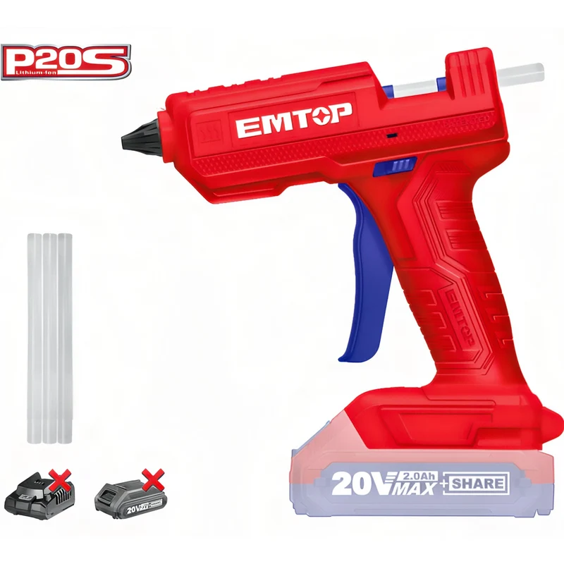 EMTOP Pistola de Silicona de Alta Eficiencia 20V ProSeries - P20S