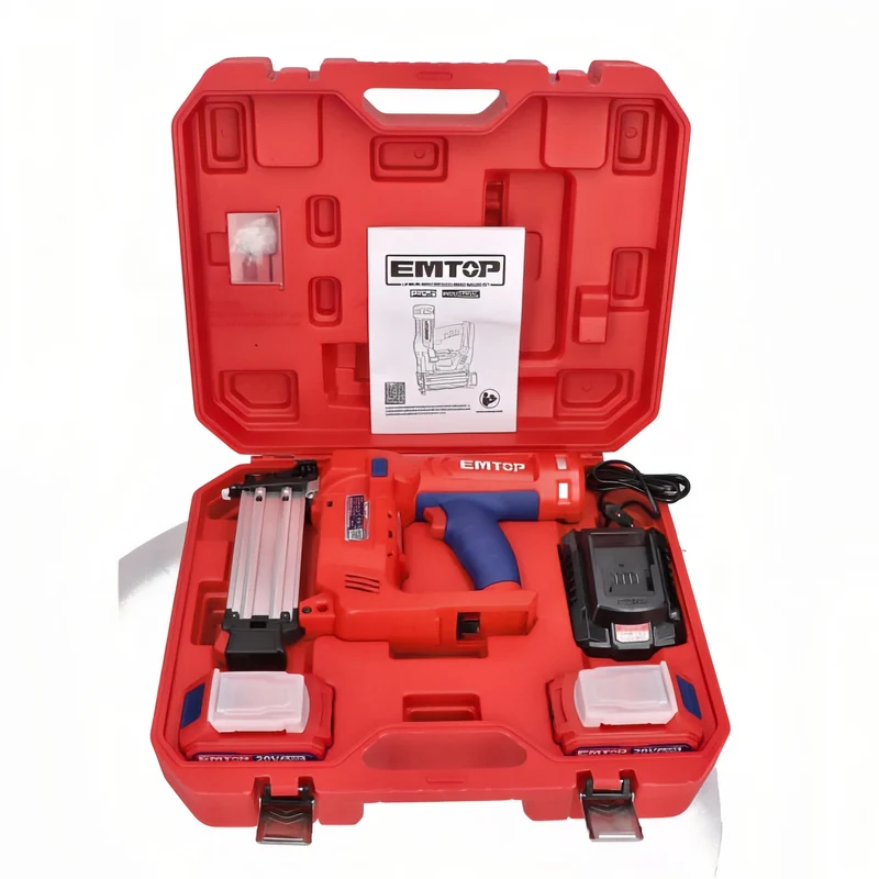 Emtop MasterNail 20V Pro - Clavadora Inalámbrica de Alta Eficiencia con Kit de Baterías