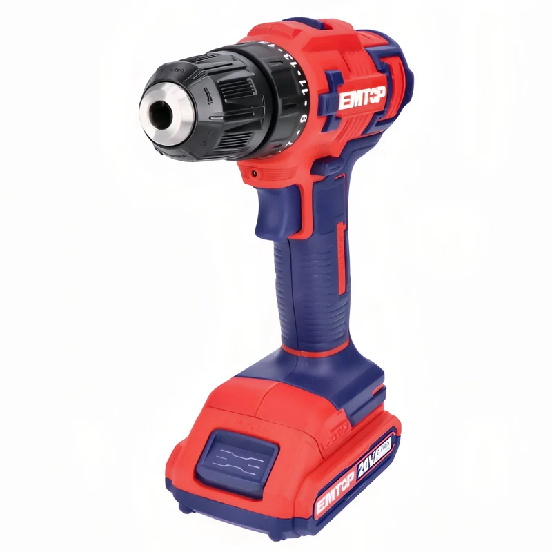 EMTOP Pro-Drill 20V Max Power 45nm - Kit de Taladro Inalámbrico con 2 Baterías y Maletín
