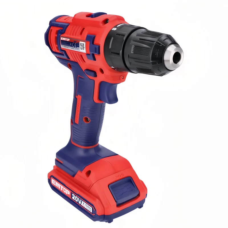 EMTOP Pro-Drill 20V Max Power 45nm - Kit de Taladro Inalámbrico con 2 Baterías y Maletín