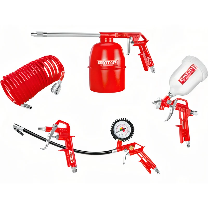 Kit Profesional EMTOP Air Master - 5 Accesorios de Alta Precisión para Compresor