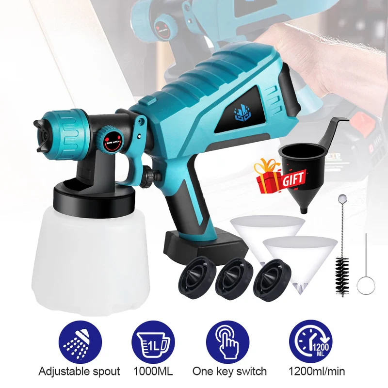 ONEVAN 1000ML High Power Paint Cordless Spray Gun | For Makita 18V Battery
