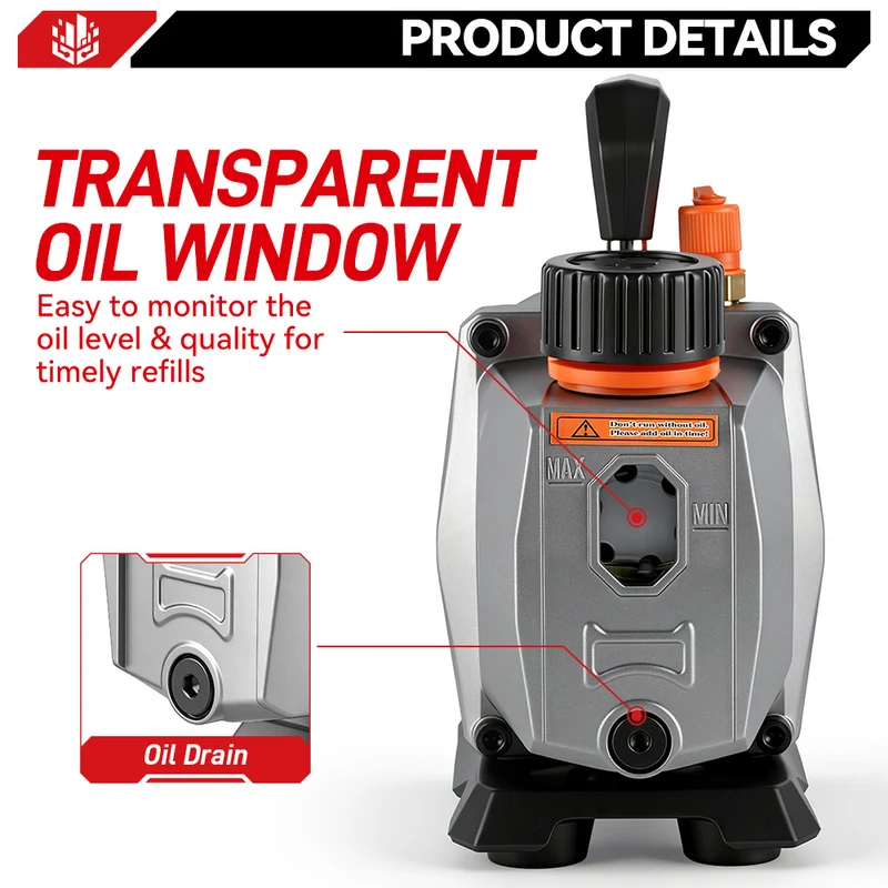 ONEVAN 7CFM 5PA Refrigerant Vacuum Pump for Car Household Air Conditioning | For Makita 18V Battery