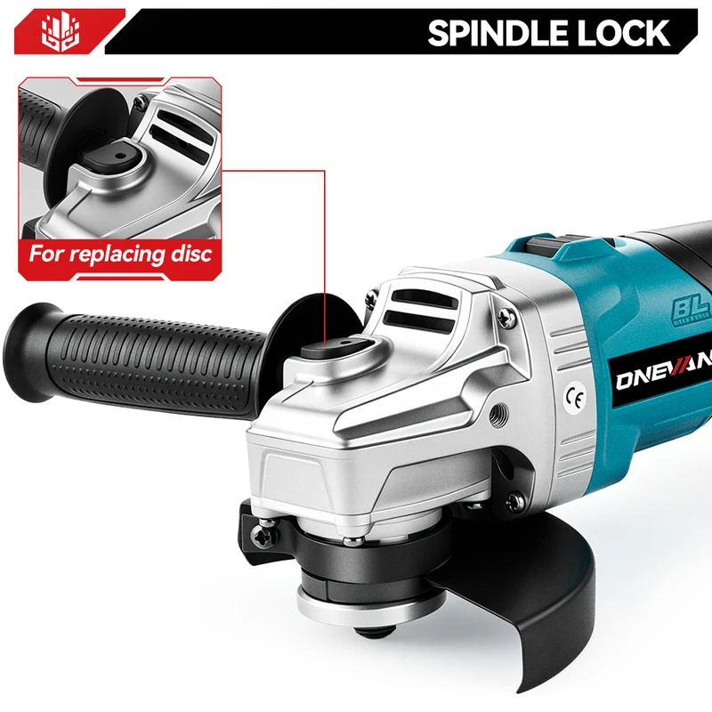 ONEVAN 125mm Brushless Cordless Angle Grinder 6 Gears | For Makita 18V Battery