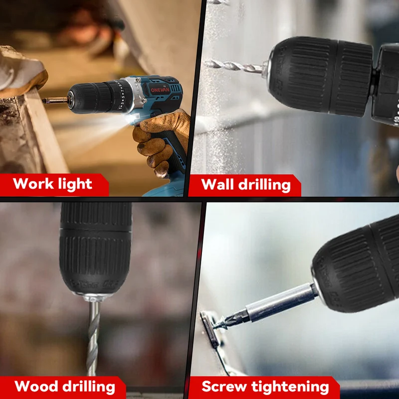 ONEVAN 54N·m Brushless Cordless Impact Drill 25+3 Torque | For Makita 18V Battery