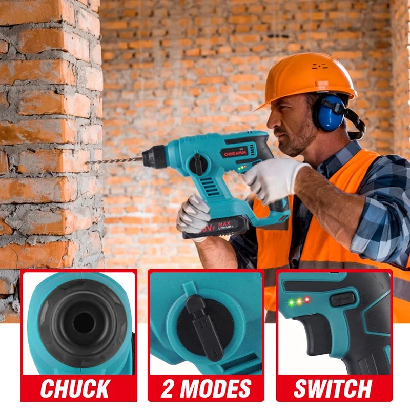 ONEVAN 450W Brushless Cordless Hammer Drill 2-in-1 | For Makita 18V Battery