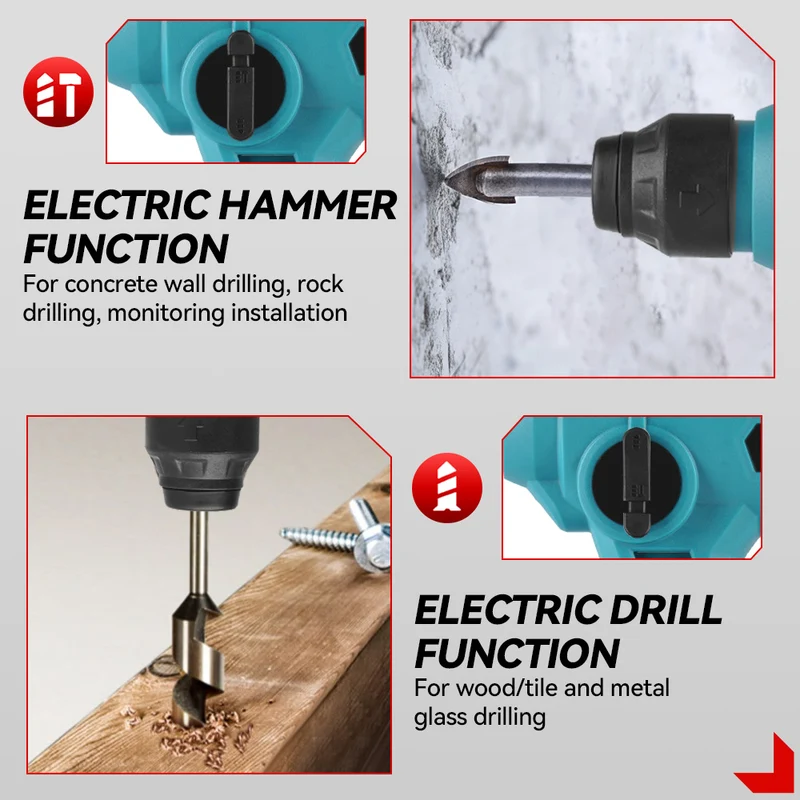 ONEVAN 450W Brushless Cordless Hammer Drill 2-in-1 | For Makita 18V Battery