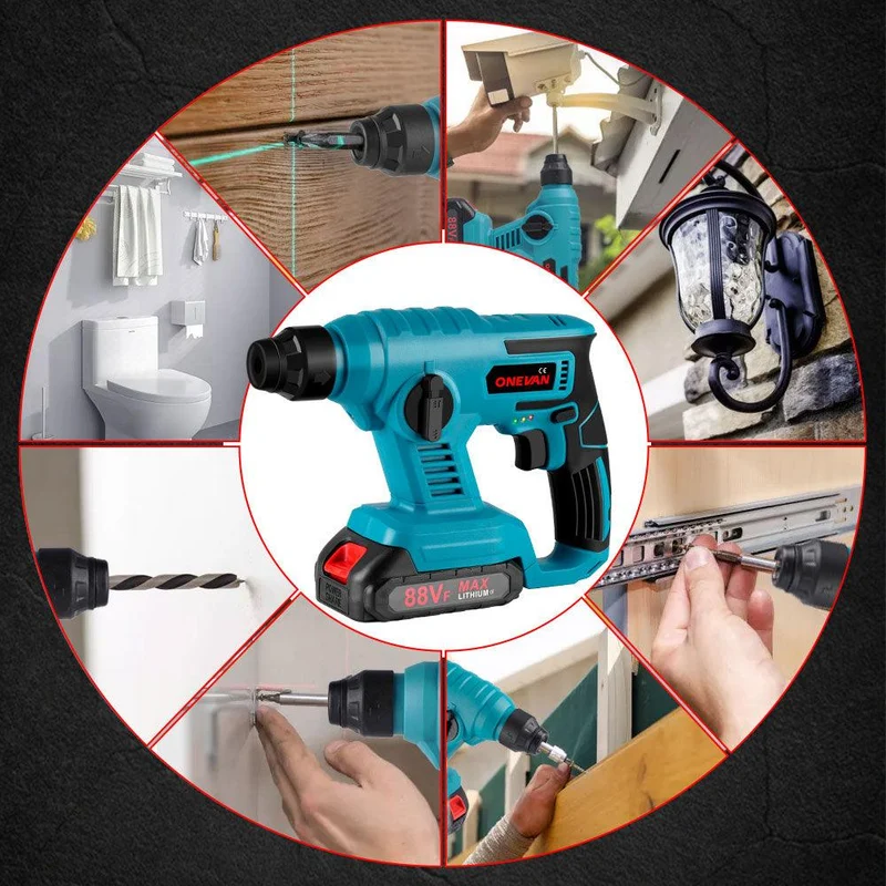 ONEVAN 450W Brushless Cordless Hammer Drill 2-in-1 | For Makita 18V Battery