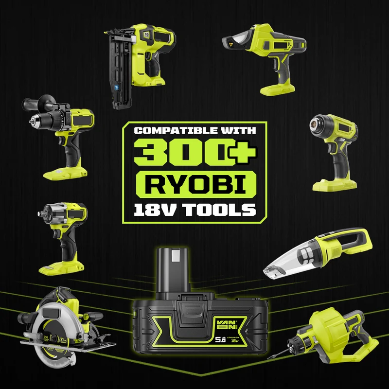 Für Ryobi 18V P108 Akku 5Ah Ersatz-VANON PRO