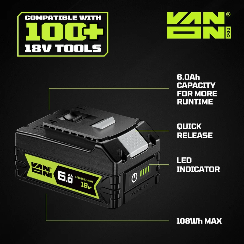 Für Bosch 18V BAT610G Akku 6Ah Ersatz-VANON PRO