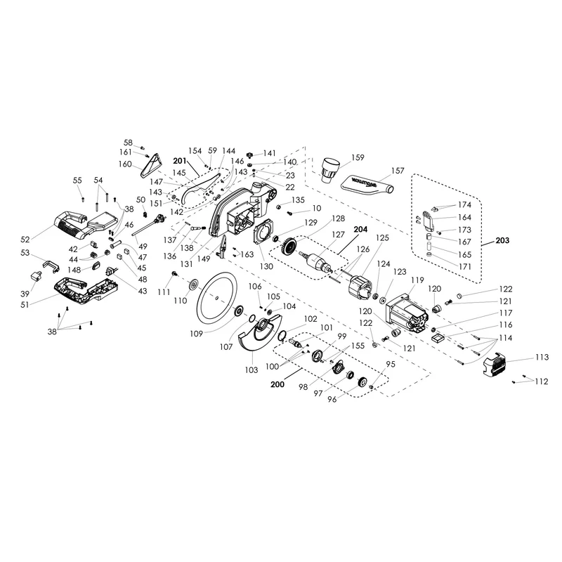 Evolution R255SMS+ Sliding Miter Saw Spare Parts (Head)