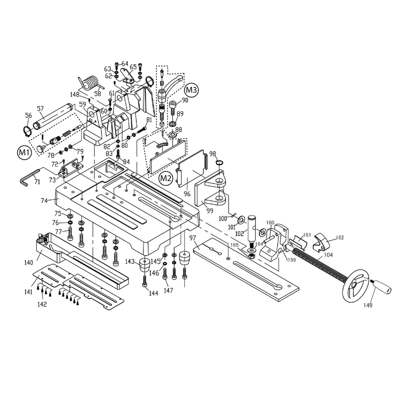 Evolution EVOSAW380 Chop Saw Spare Parts (Base)
