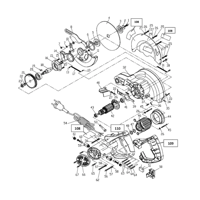 Evolution EVOSAW185HD Chop Saw Spare Parts (Head)