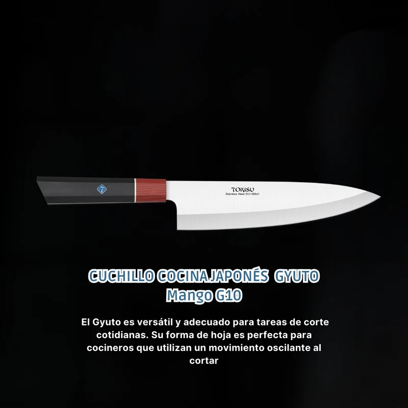 Cuchillo Cocina Profesional TOKYSU - Cuchillos Cocina Japones GYUTO de Acero Inoxidable de 67 capas 21,5 cm- Mango G10