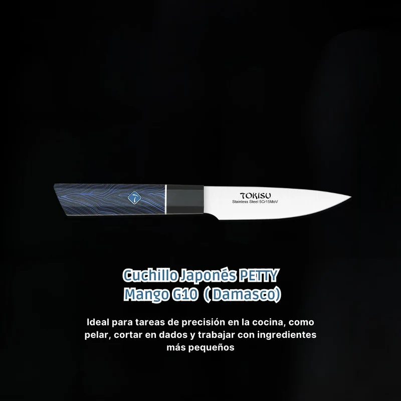Cuchillo Cocina Profesional TOKYSU - Cuchillos Cocina Japones PETTY de Acero Inoxidable de 67 capas 11 cm - Mango G10 DAMASCO