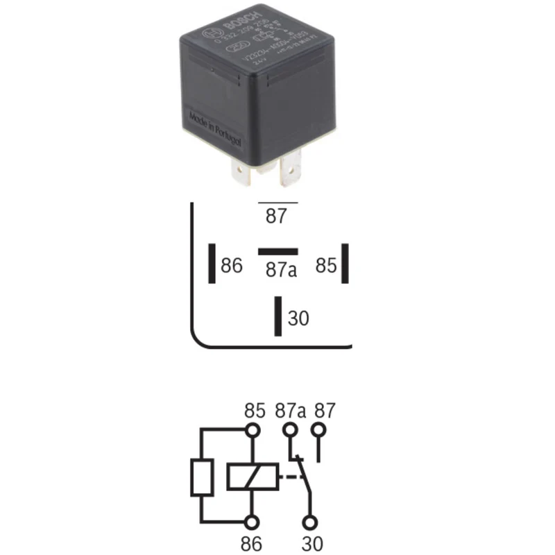 Mini relé de commutació BOSCH 24V 20A / 5 pins