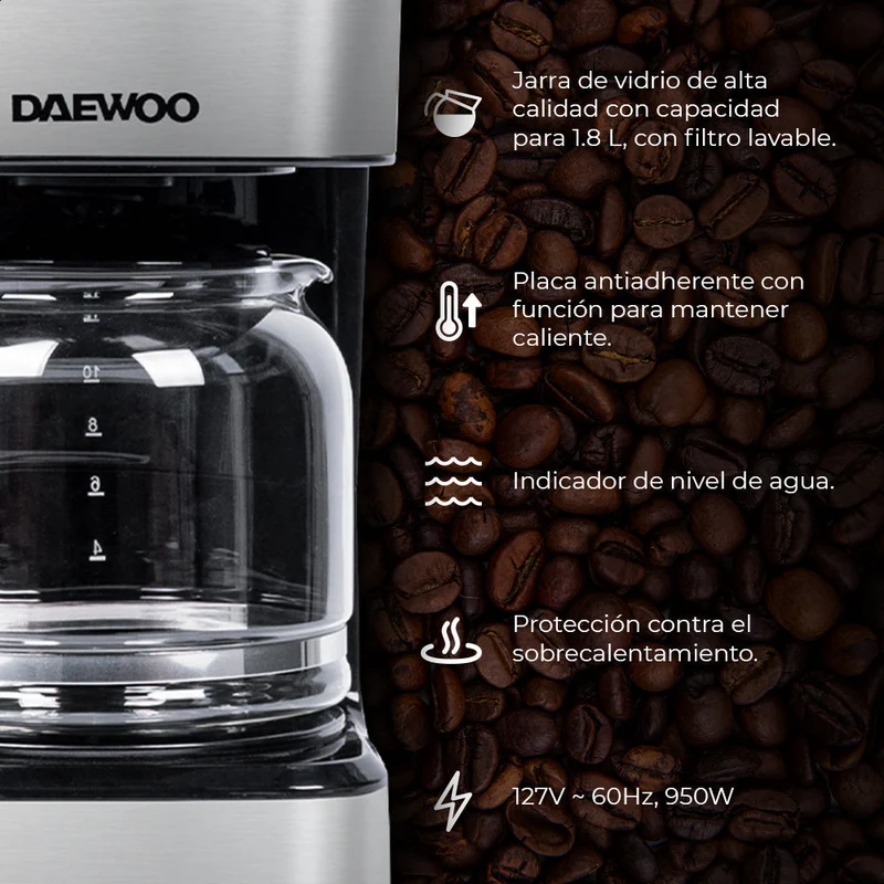 Cafetera Automática 15 tazas con filtro reutilizable