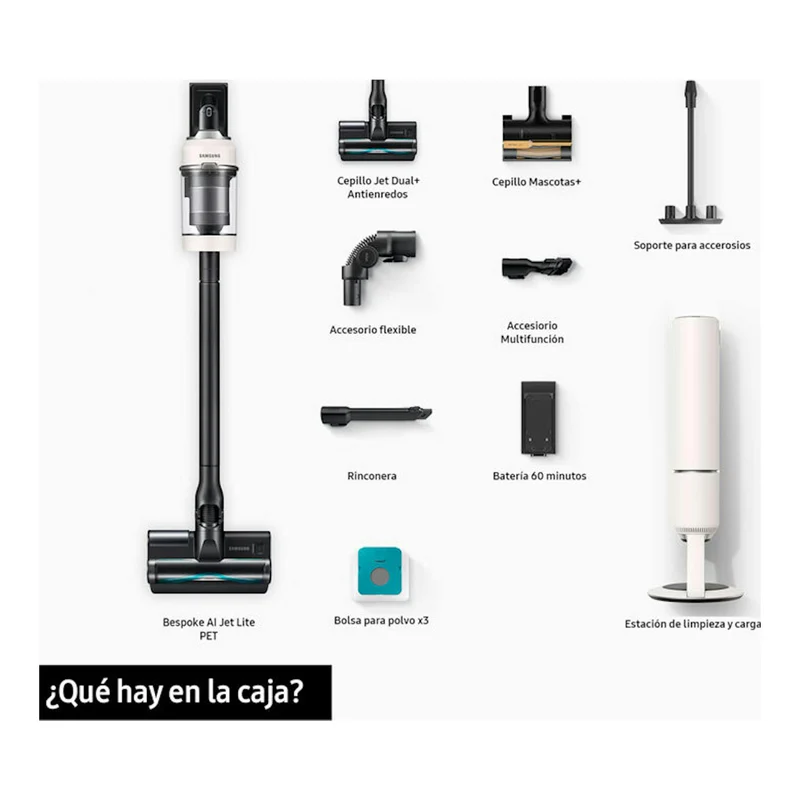 Aspiradora escoba Samsung Bespoke AI Jet Lite 280AW – 280 AW, HEPA, sin cable