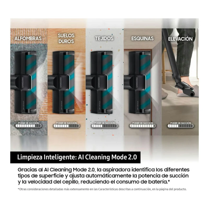 Aspiradora escoba Samsung Bespoke AI Jet Lite 280AW – 280 AW, HEPA, sin cable