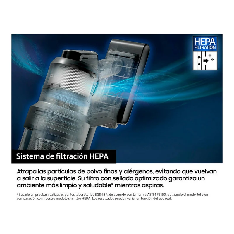 Aspiradora escoba Samsung Bespoke AI Jet AI Ultra 400AW VS90F40DEK/WA – Sin cable, 400 AW, HEPA