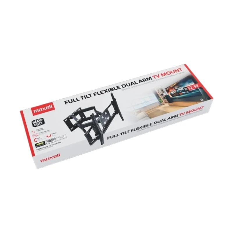 Maxell Soporte de Pared Doble para Pantalla con Brazo Flexible de Inclinación Total STV-90, 348662