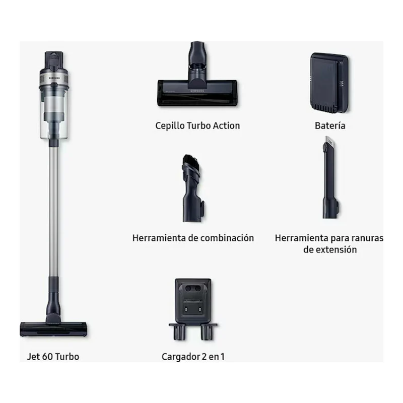 Aspirador escoba Samsung VS15A6031R4/ET – Sin cable, 150 W, 40 min