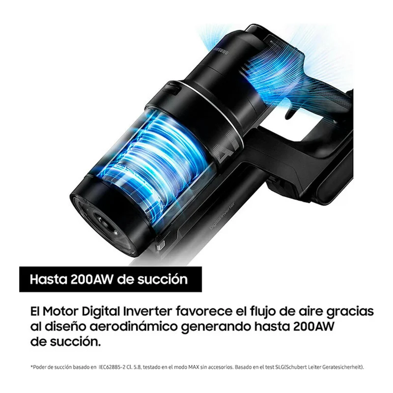 Aspiradora escoba Samsung Jet 75E Complete VS20B75ACR5/WA – sin cable, 200 AW, 60 min