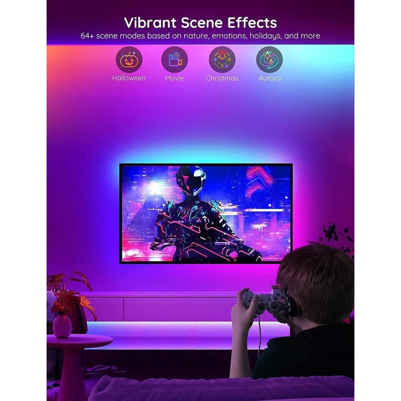 Govee Tira de Luces Inteligentes LED Gaming RGBIC 5 Metros, H618a