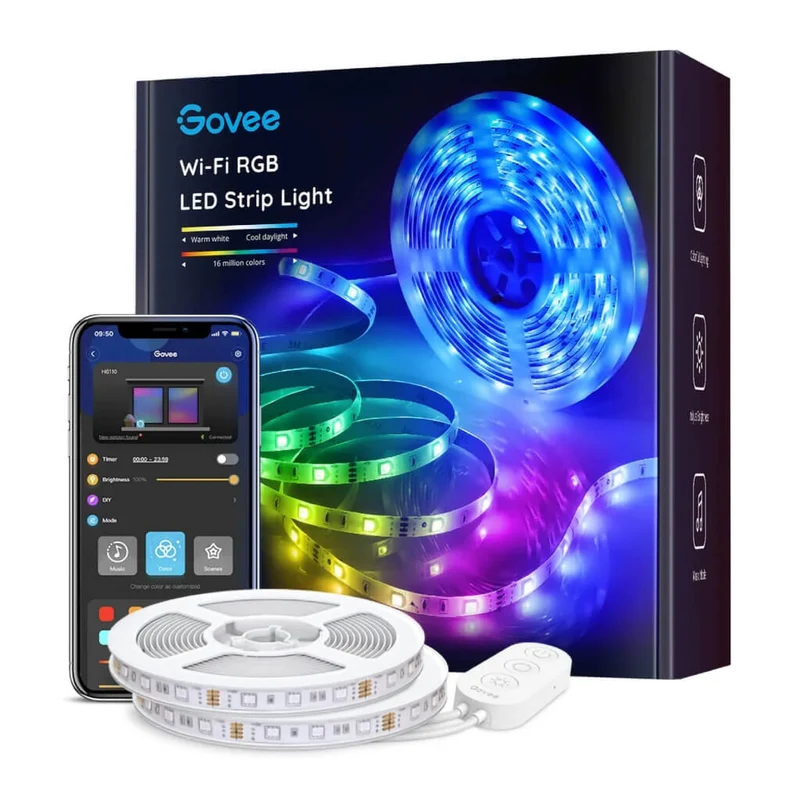 Govee Set Tira de Luces LED Inteligente RGB 5 Metros H6110, 2 Piezas