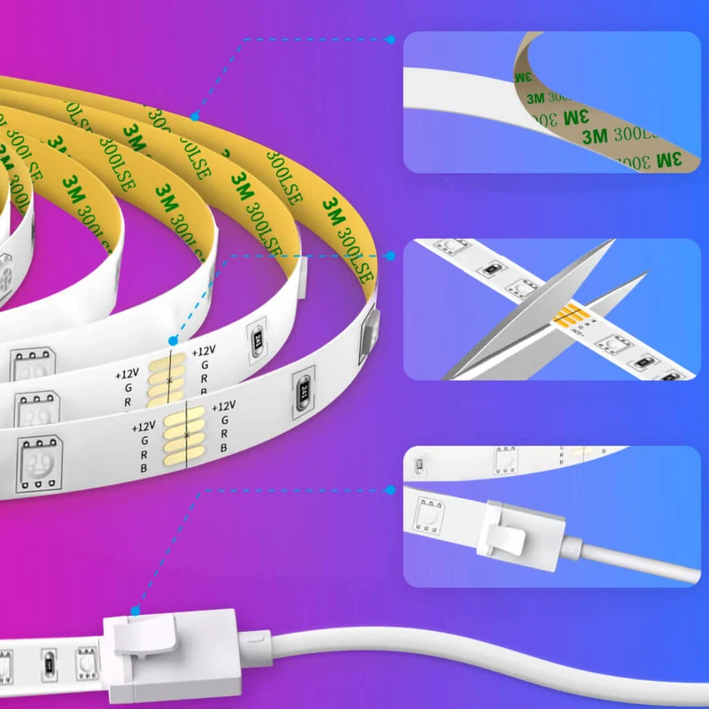 Govee Set Tira de Luces LED Inteligente RGB 5 Metros H6110, 2 Piezas