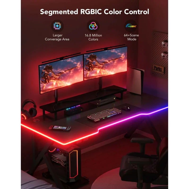 Govee Tira de Luces LED Neón RGBIC para Escritorio H61C3, 3 Metros